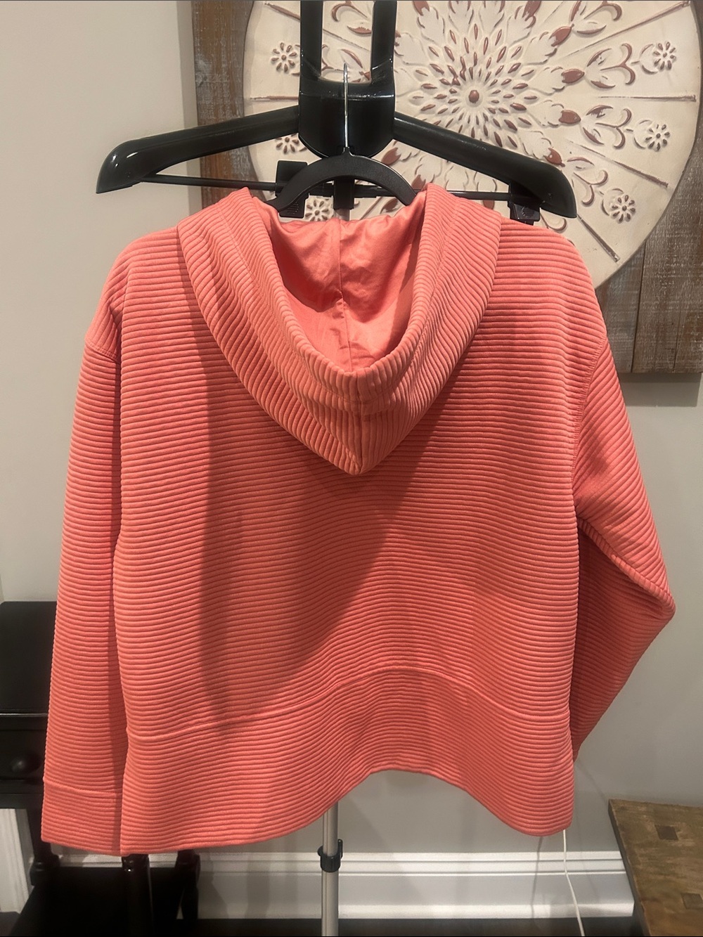 DKNY Woman’s Ribbed Full Zip Hoodie Jacket in Coral Best for a size medium/large - Picture 6 of 10
